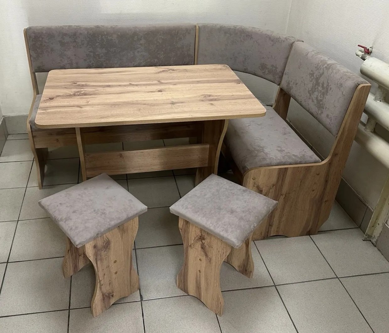 Кухонный уголок Миссия V велюр (дуб вотан) в Томмоте - mebel154.com