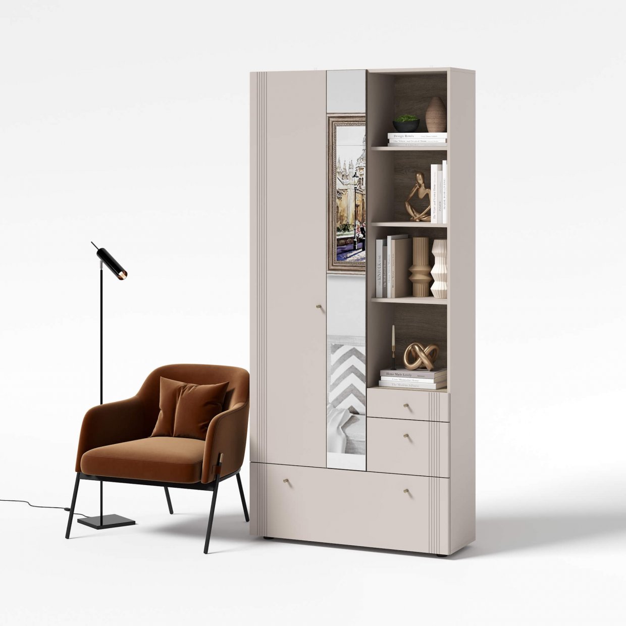 Вешалка с зеркалом Одетта (ВШ1) в Томмоте - mebel154.com