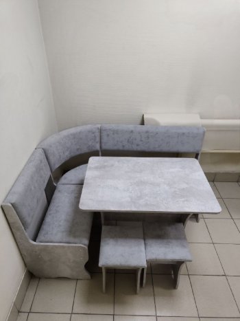 Кухонный уголок Миссия V велюр (цемент) в Томмоте - mebel154.com