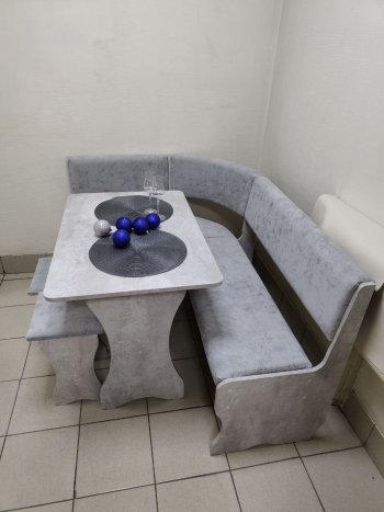 Кухонный уголок Миссия V велюр (цемент) в Томмоте - mebel154.com