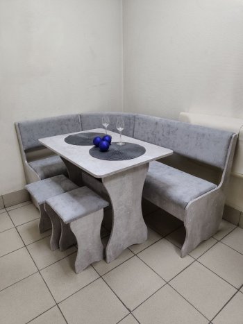 Кухонный уголок Миссия V велюр (цемент) в Томмоте - mebel154.com