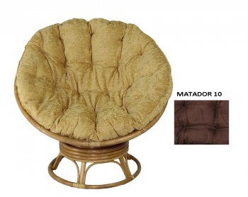 Кресло Papasan Swivel (Ротанг №4, ткань Matador 010) в Томмоте - mebel154.com