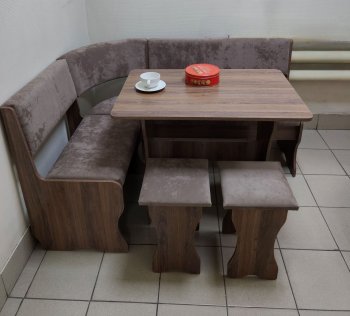 Кухонный уголок Миссия  V велюр(коричневый) в Томмоте - mebel154.com