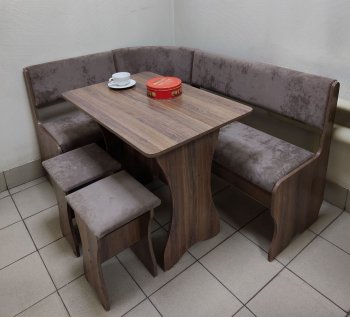 Кухонный уголок Миссия  V велюр(коричневый) в Томмоте - mebel154.com