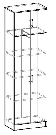 Машенька шкаф двухстворчатый комбинированный в Томмоте - mebel154.com