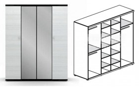 Шкаф 4-х дверный Гретта СБ-207 в Томмоте - mebel154.com