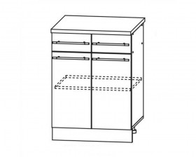 Скала С2Я 600 шкаф нижний с ящиками в Томмоте - mebel154.com