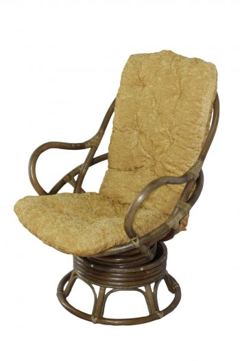Кресло-качалка Swivel Rocker (Ротанг №6, ткань Mulan 152) в Томмоте - mebel154.com